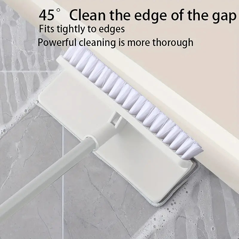 GALESENA 1PC retractable long handle 2-in-1 floor brush, mops, suitable for bathroom, deck, bathtub, tile, kitchen, swimming pool, patio, garage cleaning Steel Glass