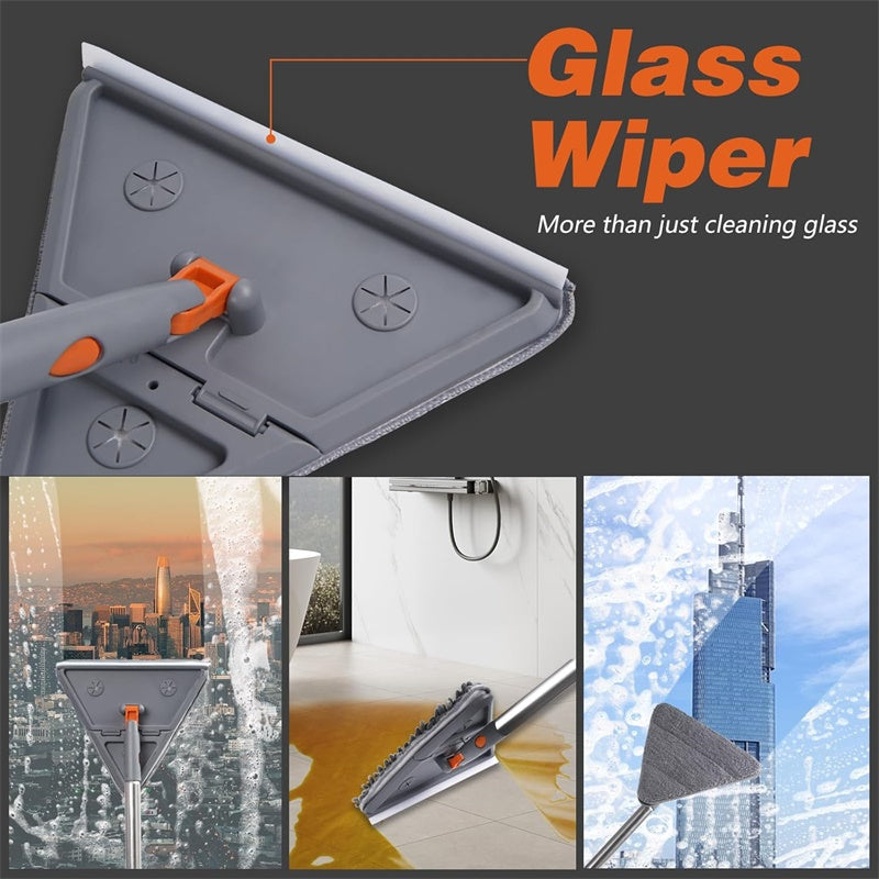 GALESENA 1PC Wall Cleaner Mops With Long Handle -360° Rotating Baseboard Cleaner Tool ,Cleaning rags,With Replacement Microfiber Chenille Pads Feather Duster For Walls, Window, Floor, Baseboard, Ceiling