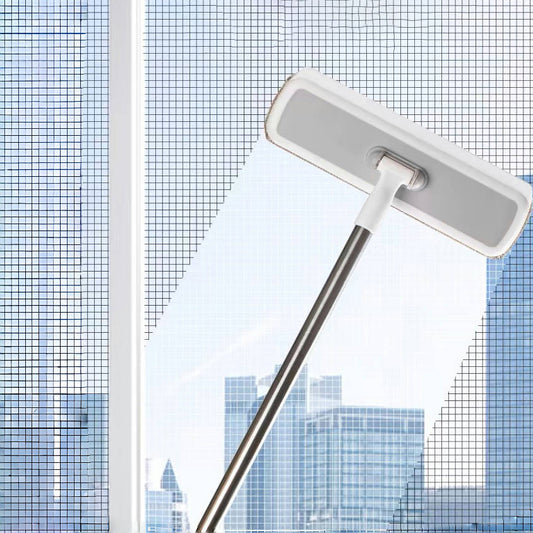 GALESENA 2-in-1 Window Screen Cleaning Brush, Double-Sided Mesh Cleaner Tool for Screens, Patio, Porch, Door and Window, Dry & Wet Use, Small Handheld Screen Brush for Dust and Grime (White & Gray)