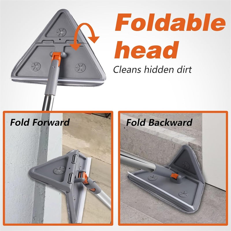 GALESENA 1PC Wall Cleaner Mops With Long Handle -360° Rotating Baseboard Cleaner Tool ,Cleaning rags,With Replacement Microfiber Chenille Pads Feather Duster For Walls, Window, Floor, Baseboard, Ceiling