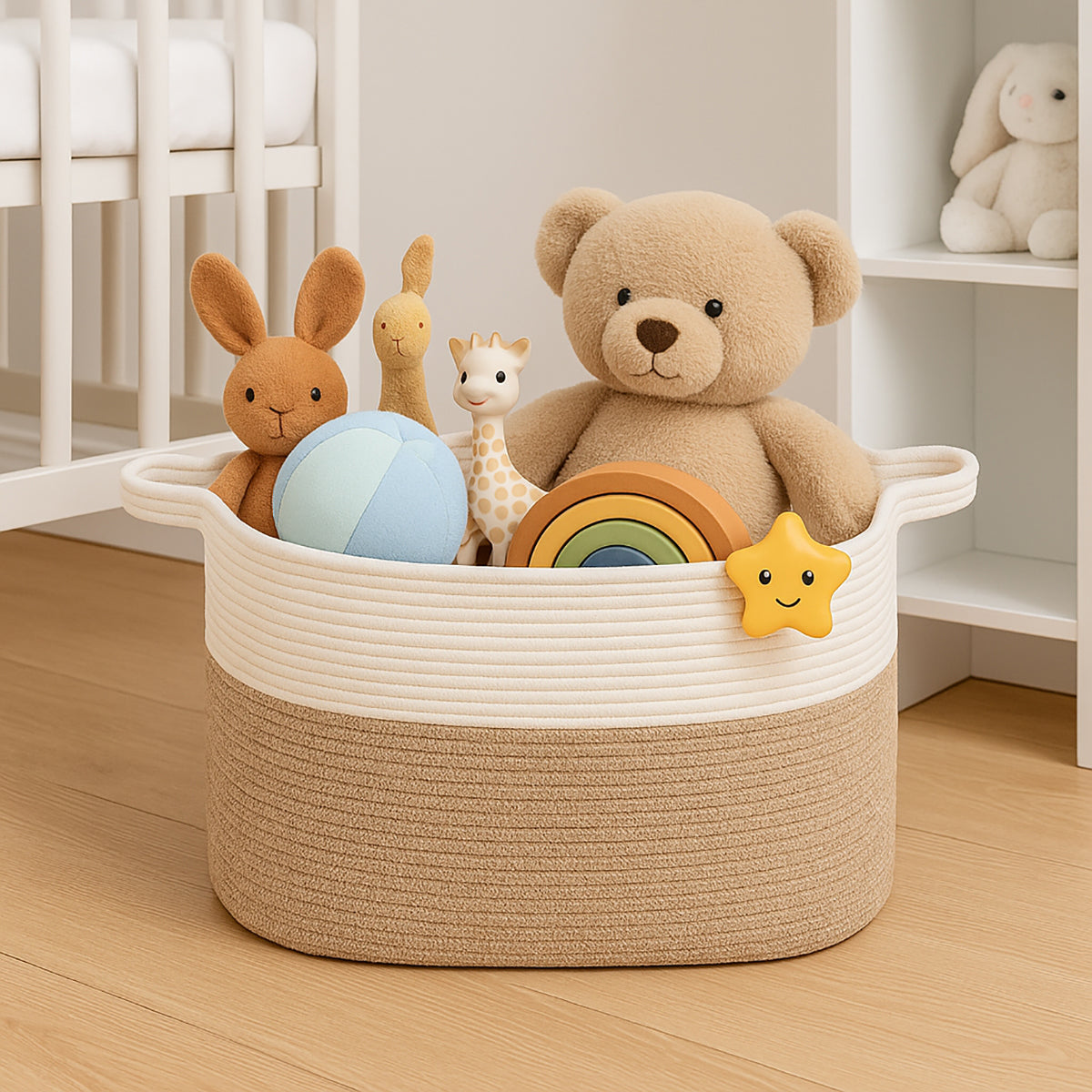 GALESENA 1PC large blanket basket, woven basket, laundry basket for storing rectangular dirty clothes basket for laundry, living room, bedroom rope storage basket for blankets