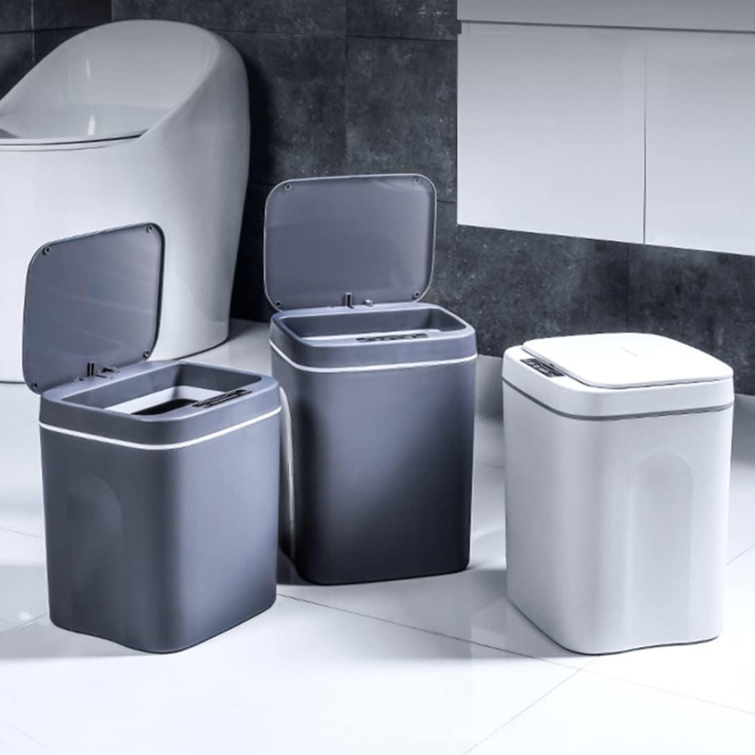 GALESENA Touchless Bin Trash Can Smart Sensor Waste Bin Electric Touchless Bin Automatic Mute With Cover For Kitchen Bedroom 12L,Trash cans for household purposes