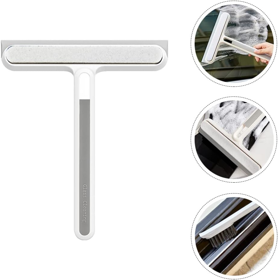GALESENA 4-in-1 Multi-Purpose Cleaning Tool,Cleaning Brushes : Squeegee, Sponge, Brush & Spatula for Windows, Shower Doors, Smooth Surfaces