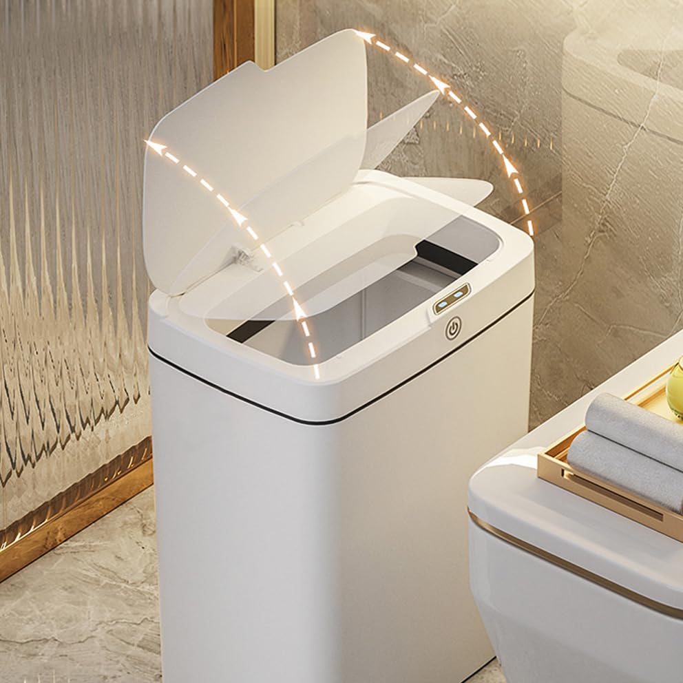 GALESENA Automatic Trash Can, Trash cans for household purposes,Smart Plastics Touchless Garbage Can, 4 Gallon Smart Trash Bin, Self Sealing Motion Sensor Bins For Kitchen, Office Toilet