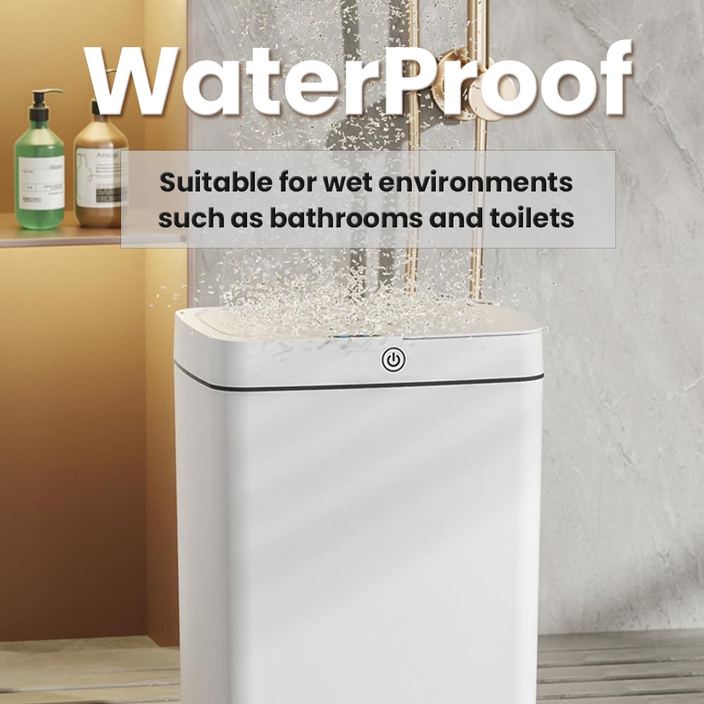 GALESENA Automatic Trash Can, Trash cans for household purposes,Smart Plastics Touchless Garbage Can, 4 Gallon Smart Trash Bin, Self Sealing Motion Sensor Bins For Kitchen, Office Toilet