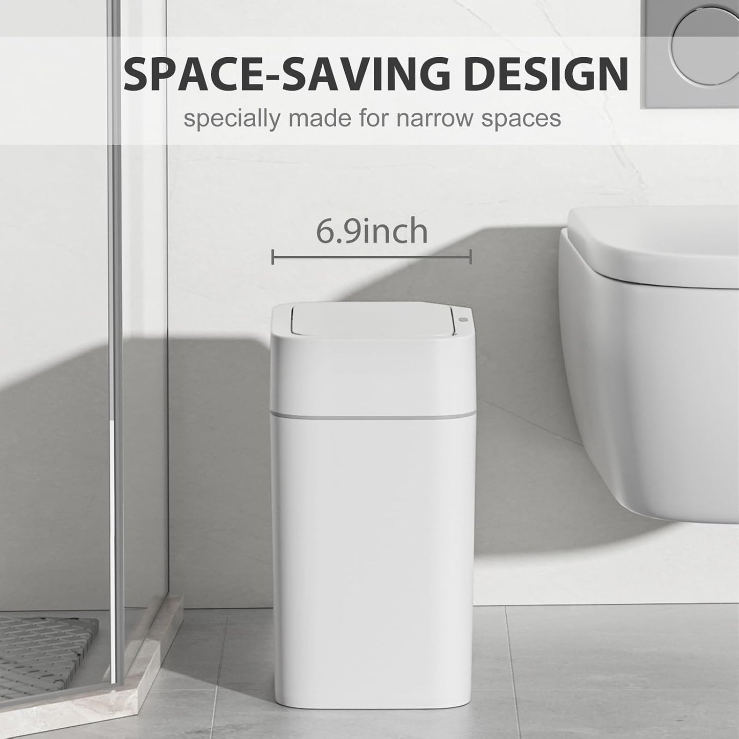 GALESENA Motion Sensor Trash Can With Lid 12L Automatic Small Slim Garbage Can Smart Trash Bin For Bathroom, Kitchen, Office, Bedroom, Living Room, Toilet,Trash containers for household use