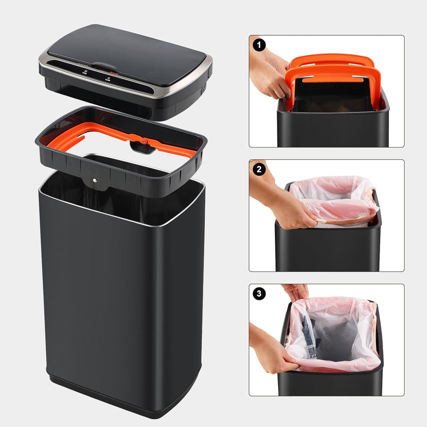 5112 Stainless Steal Induction Trash Bin