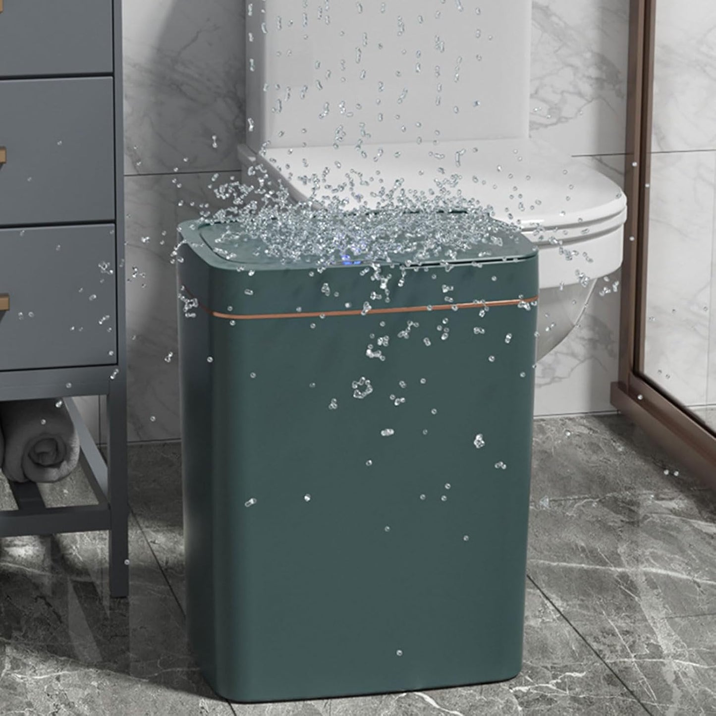 GALESENA Kitchen Trash Can With Lid, 4 Gallon Multipurpose Smart Trash Bin,Wastepaper baskets,Motion Sensor Trash Can For Home Office Bathroom, Slim Automatic Trash Can Touchless