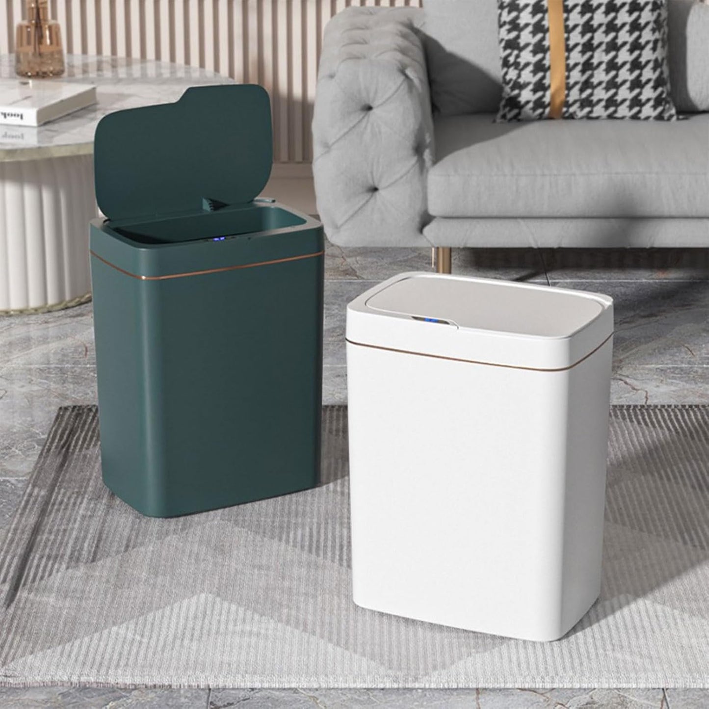 GALESENA Kitchen Trash Can With Lid, 4 Gallon Multipurpose Smart Trash Bin,Wastepaper baskets,Motion Sensor Trash Can For Home Office Bathroom, Slim Automatic Trash Can Touchless