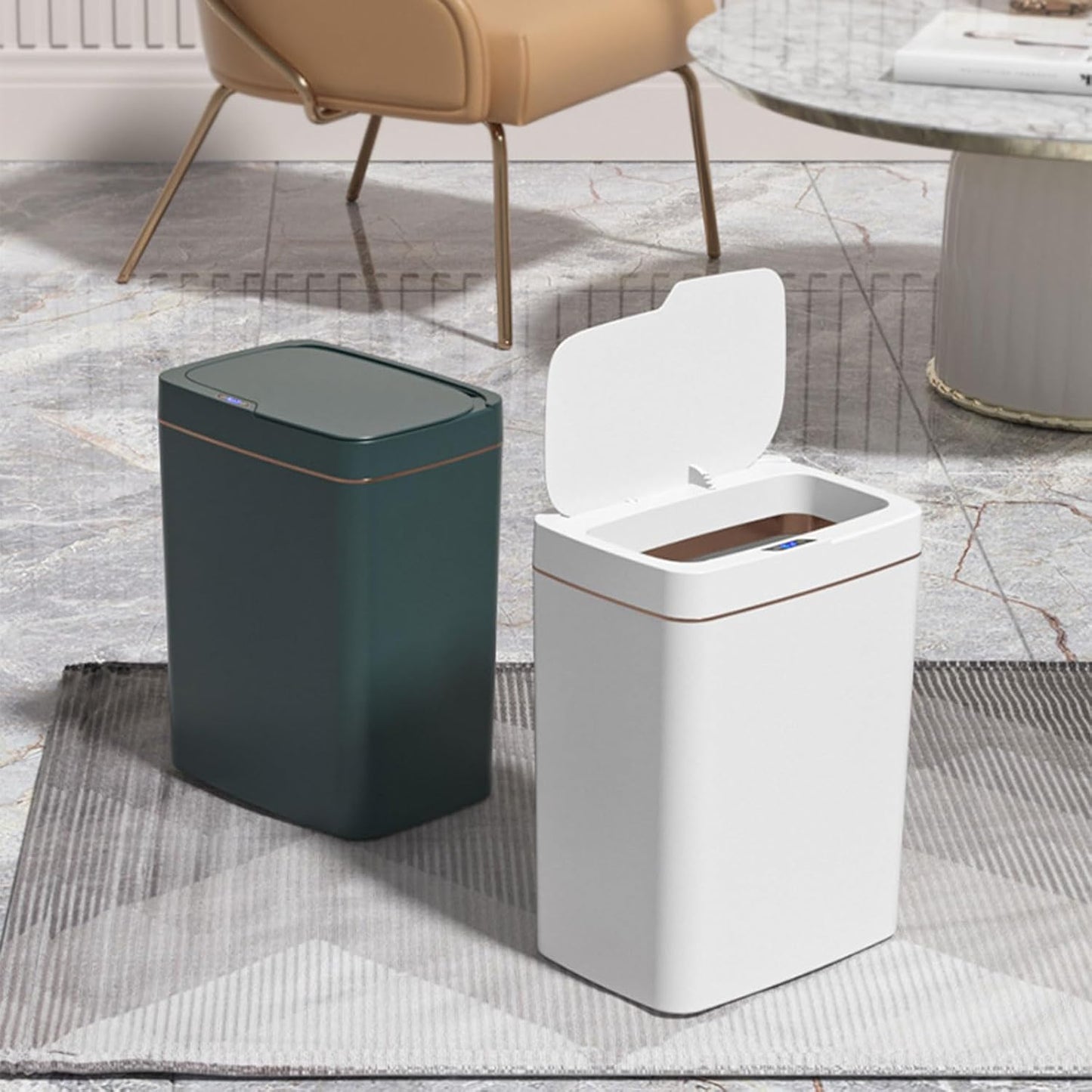 GALESENA Kitchen Trash Can With Lid, 4 Gallon Multipurpose Smart Trash Bin,Wastepaper baskets,Motion Sensor Trash Can For Home Office Bathroom, Slim Automatic Trash Can Touchless