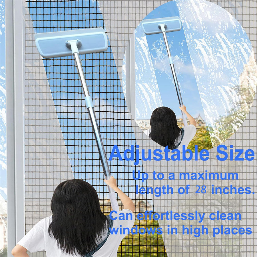 GALESENA 2-in-1 Window Screen Cleaning Brush, Double-Sided Mesh Cleaner Tool for Screens, Patio, Porch, Door and Window, Dry & Wet Use, Small Handheld Screen Brush for Dust and Grime (White & Gray)