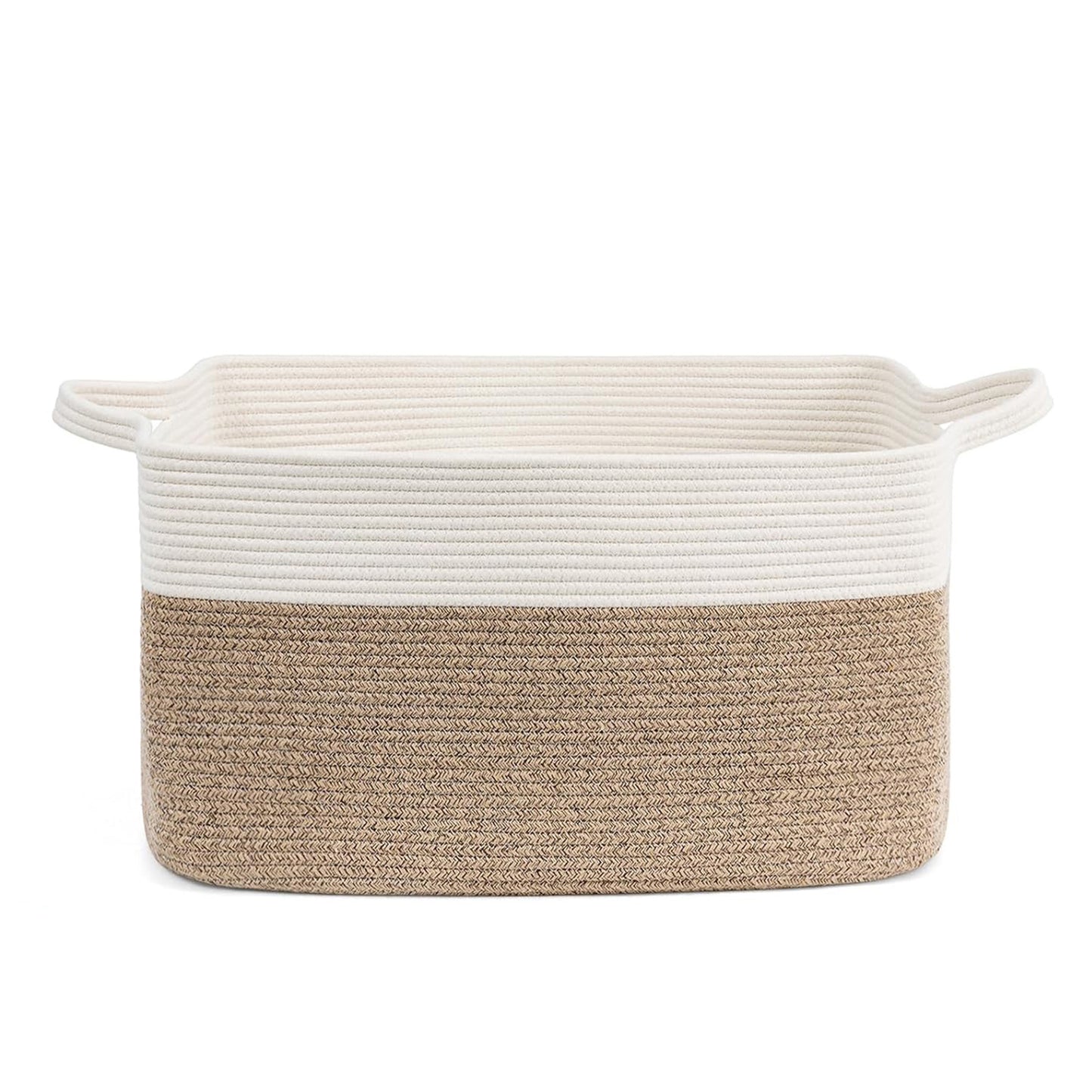 GALESENA 1PC large blanket basket, woven basket, laundry basket for storing rectangular dirty clothes basket for laundry, living room, bedroom rope storage basket for blankets