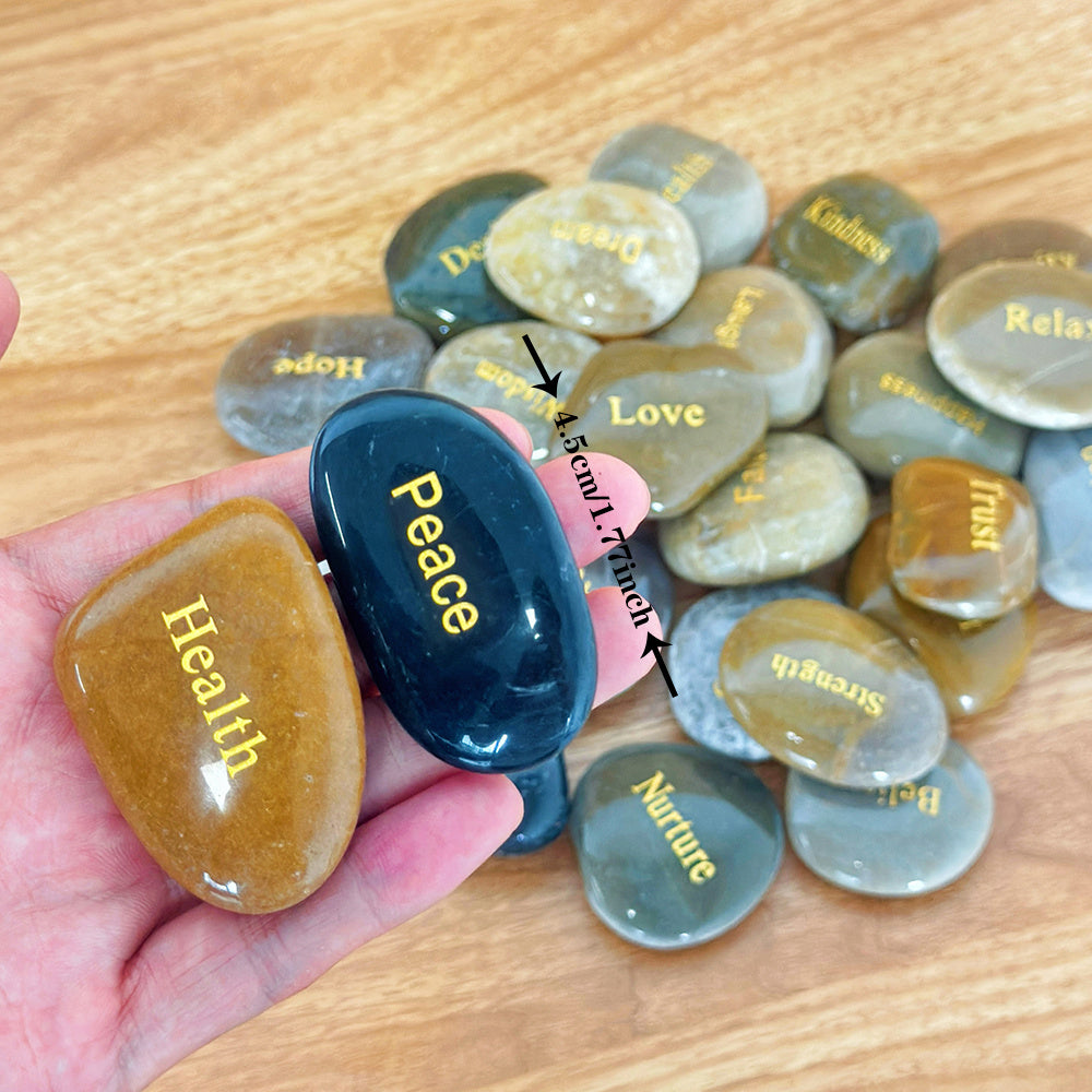 Galesena Engraved Stones Set - 25 Pcs Inspirational Gift