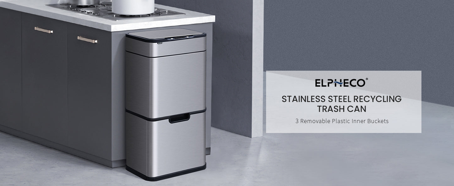 8892 Stainless Steel Induction Trash Bin