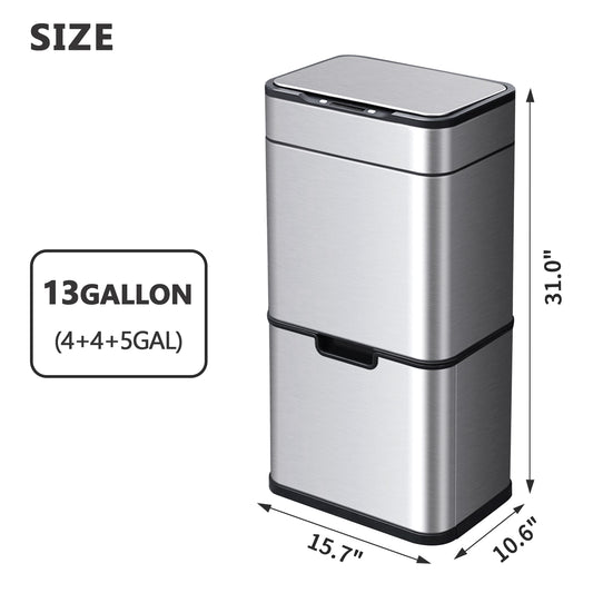 8892 Stainless Steel Induction Trash Bin