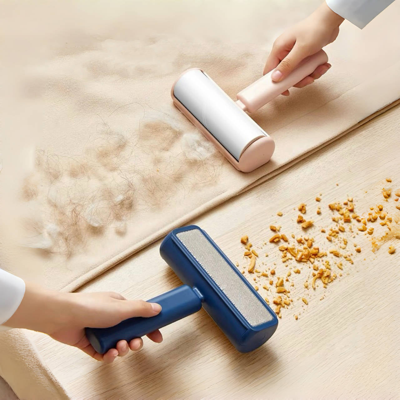 GALESENA 1PC reusable roller hair brush, cleaning brushes,long handle manual hair removal brush, used for cat grooming, pet hair removal, sofa, carpet, dust-proof plastic