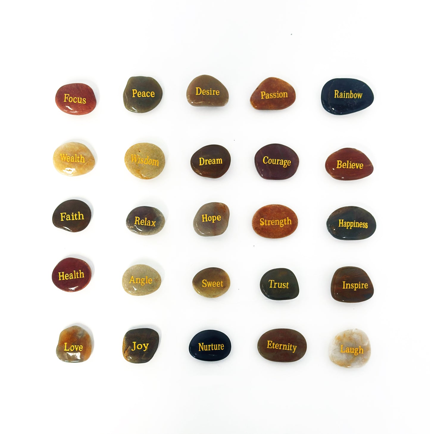 Galesena Engraved Stones Set - 25 Pcs Inspirational Gift