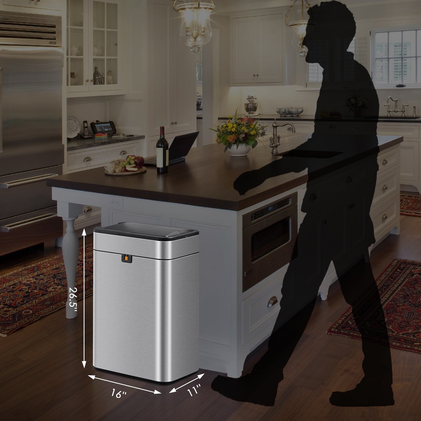 5535 Stainless Steel Induction Trash Bin