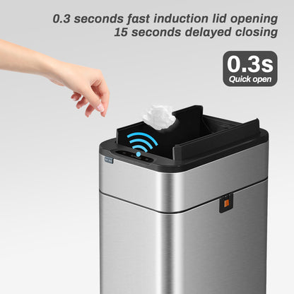 7535 Stainless Steel Induction Trash Bin