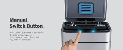 8892 Stainless Steel Induction Trash Bin