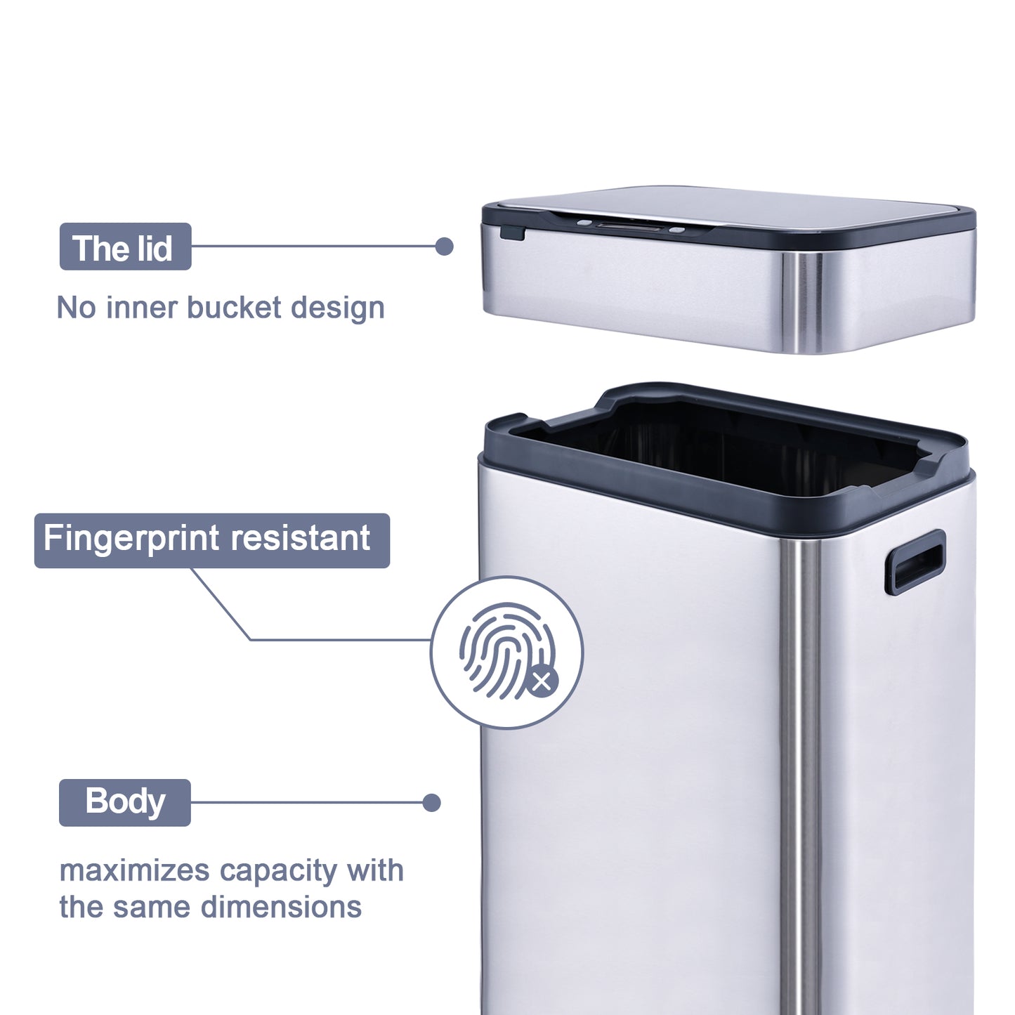 5515 Stainless Steel Trash Bin