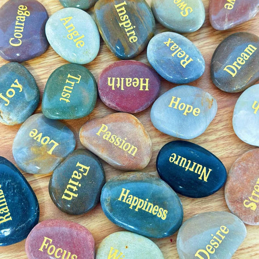 Galesena Engraved Stones Set - 25 Pcs Inspirational Gift