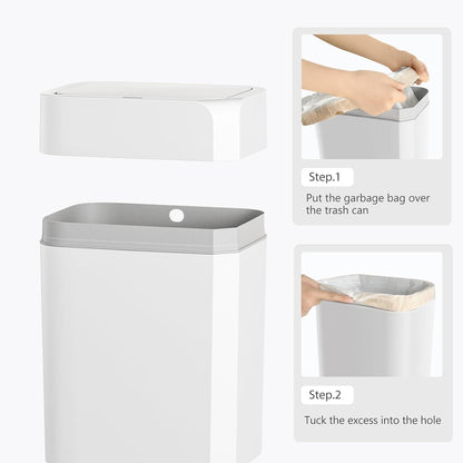 GALESENA Motion Sensor Trash Can With Lid 12L Automatic Small Slim Garbage Can Smart Trash Bin For Bathroom, Kitchen, Office, Bedroom, Living Room, Toilet,Trash containers for household use