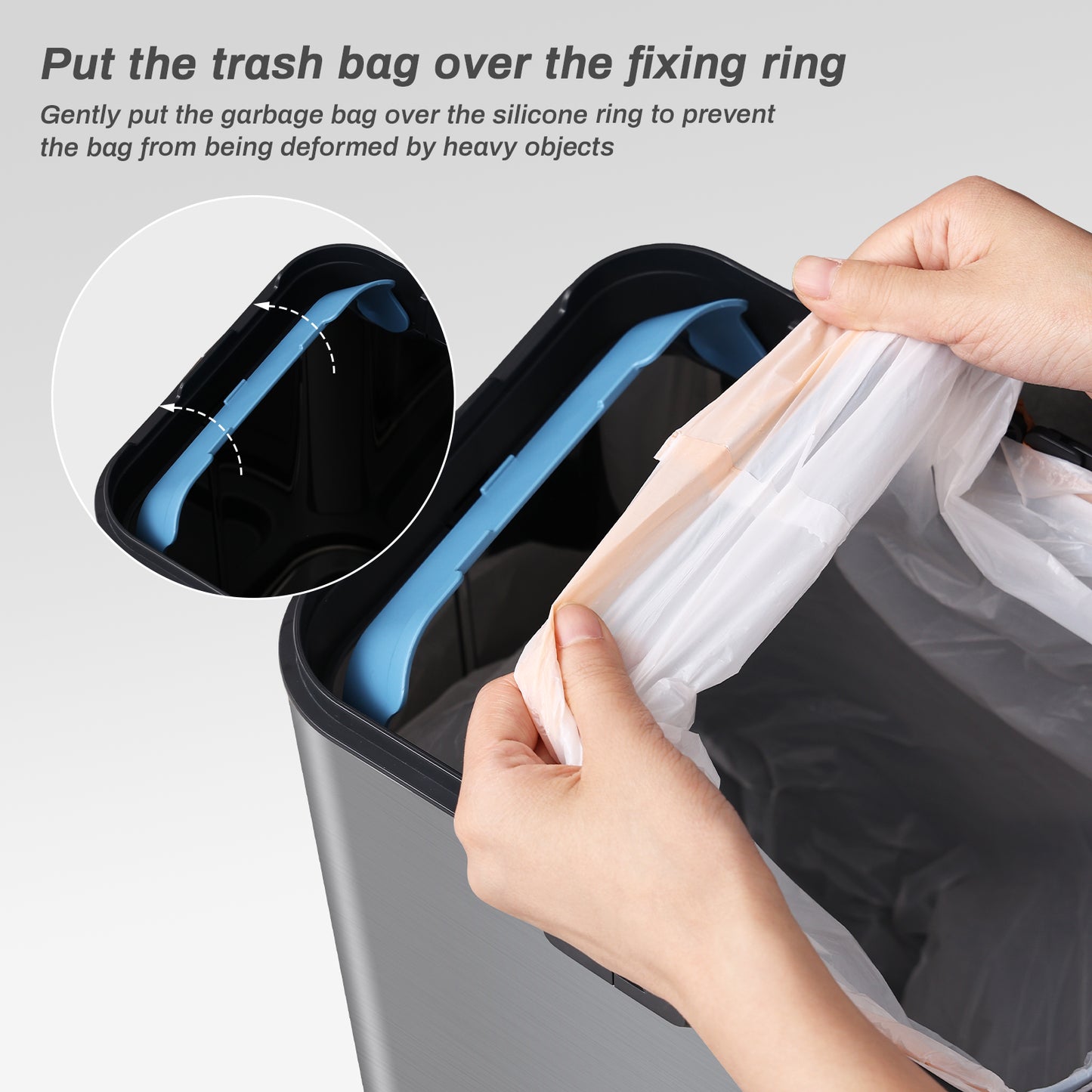 5535 Stainless Steel Induction Trash Bin