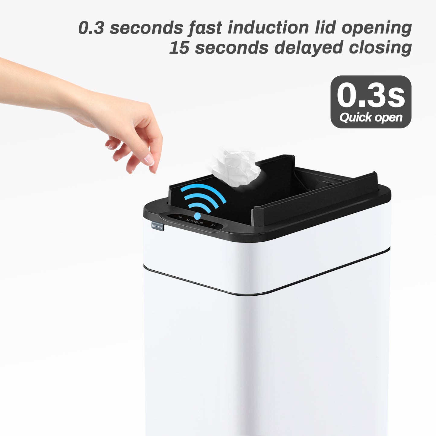 7535 Stainless Steel Induction Trash Bin
