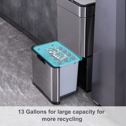 8892 Stainless Steel Induction Trash Bin