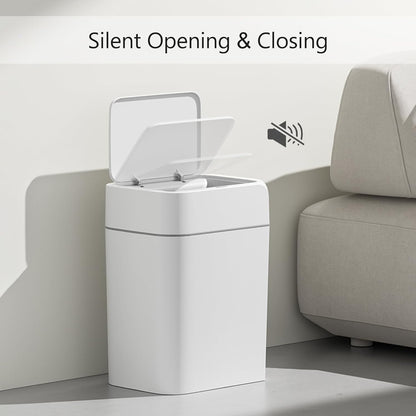 GALESENA Motion Sensor Trash Can With Lid 12L Automatic Small Slim Garbage Can Smart Trash Bin For Bathroom, Kitchen, Office, Bedroom, Living Room, Toilet,Trash containers for household use