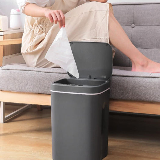 GALESENA Touchless Bin Trash Can Smart Sensor Waste Bin Electric Touchless Bin Automatic Mute With Cover For Kitchen Bedroom 12L,Trash cans for household purposes