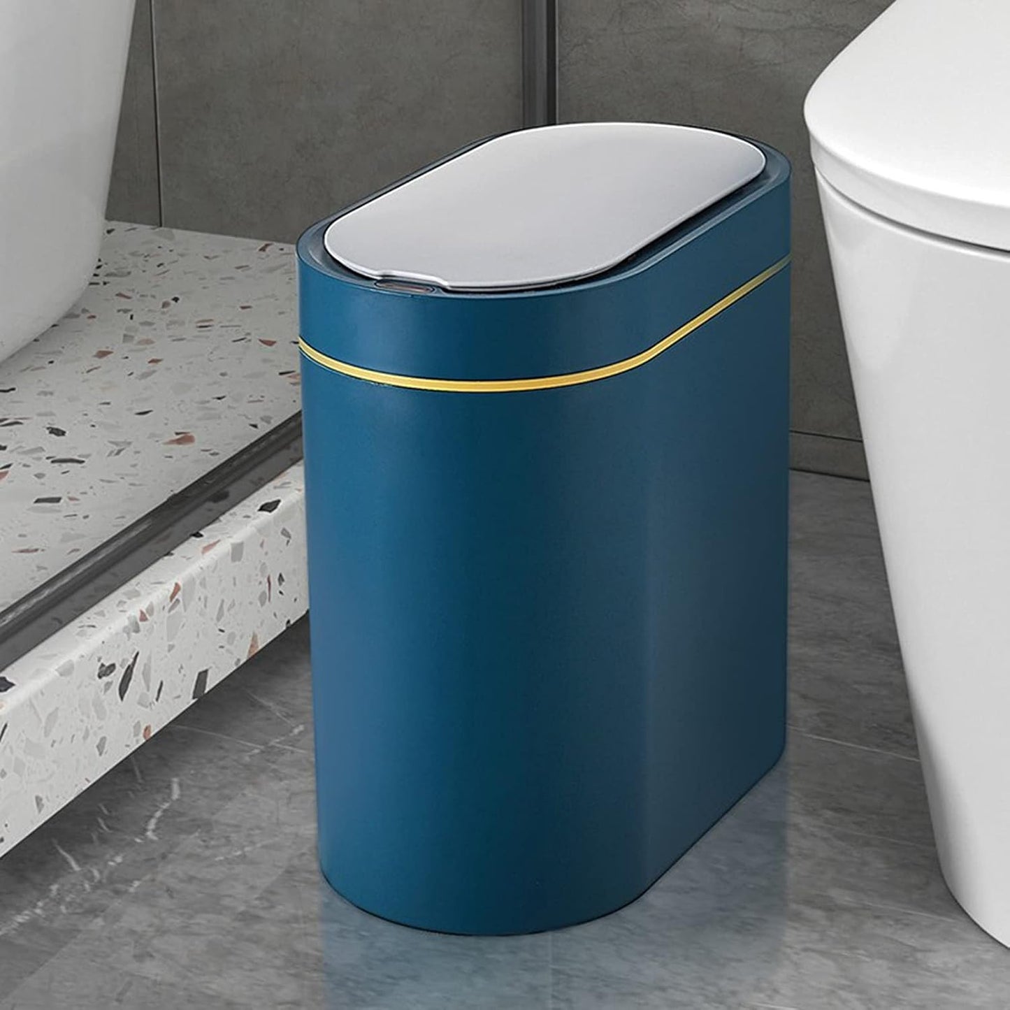 GALESENA Trash Can Smart Sensor 7L Trash Can Electronic Automatic Household Bathroom Toilet Narrow Seam Storage Bucket Smart Home Trash Bin Rubbish Can,Trash cans for household purposes
