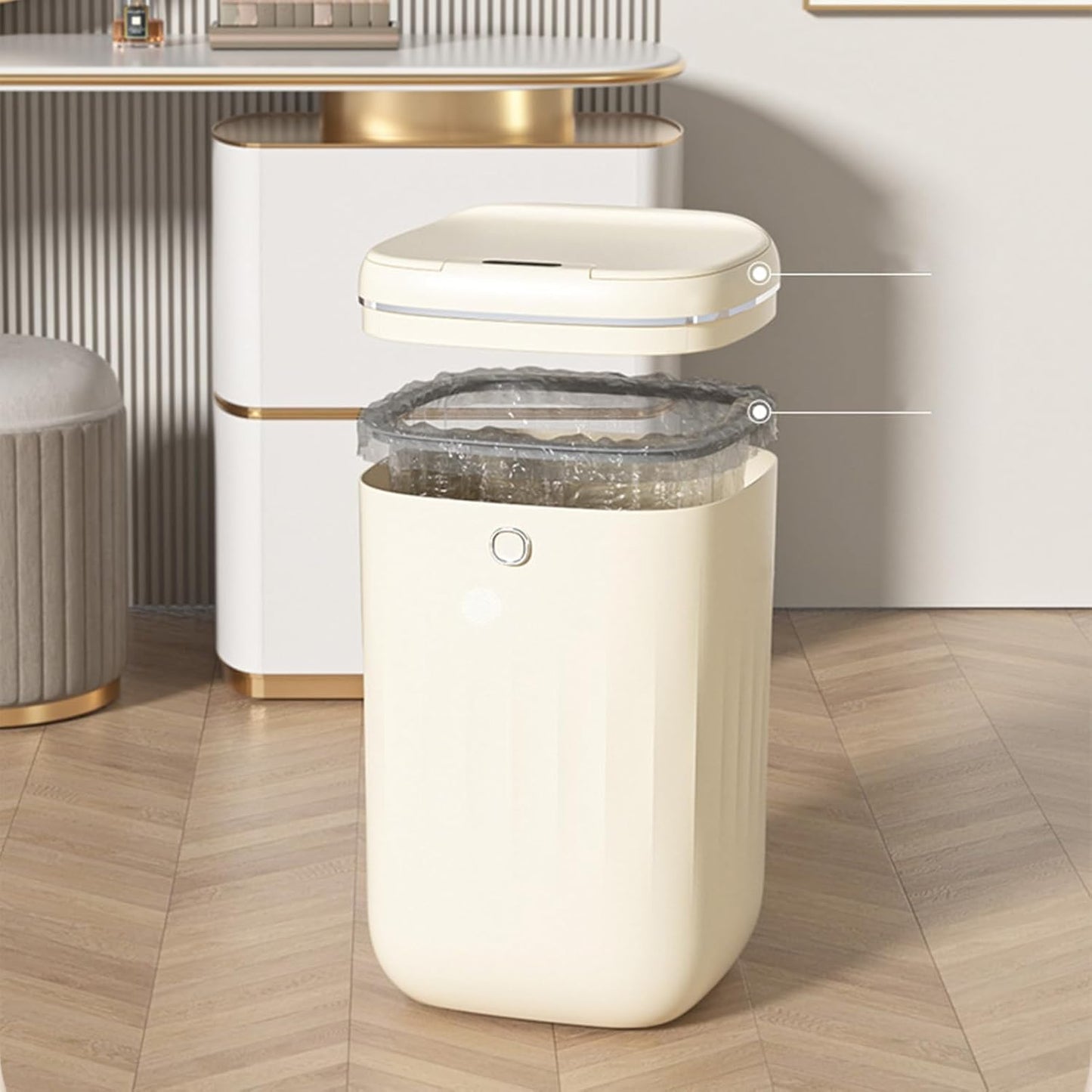 GALESENA Automatic Trash Can 20 Liter Touchless Waste Basket Motion Sensor Garbage Bin For Kitchen Bedroom,Trash cans for household purposes