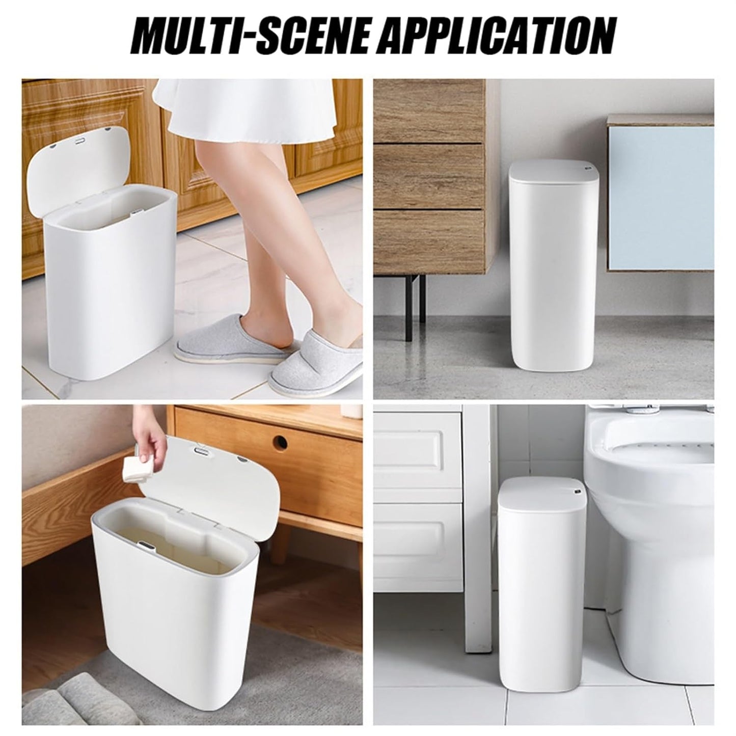 GALESENA Trash Can Smart Sensor 7L Trash Can Electronic Automatic Household Bathroom Toilet Narrow Seam Storage Bucket Smart Home Trash Bin Rubbish Can,Trash cans for household purposes