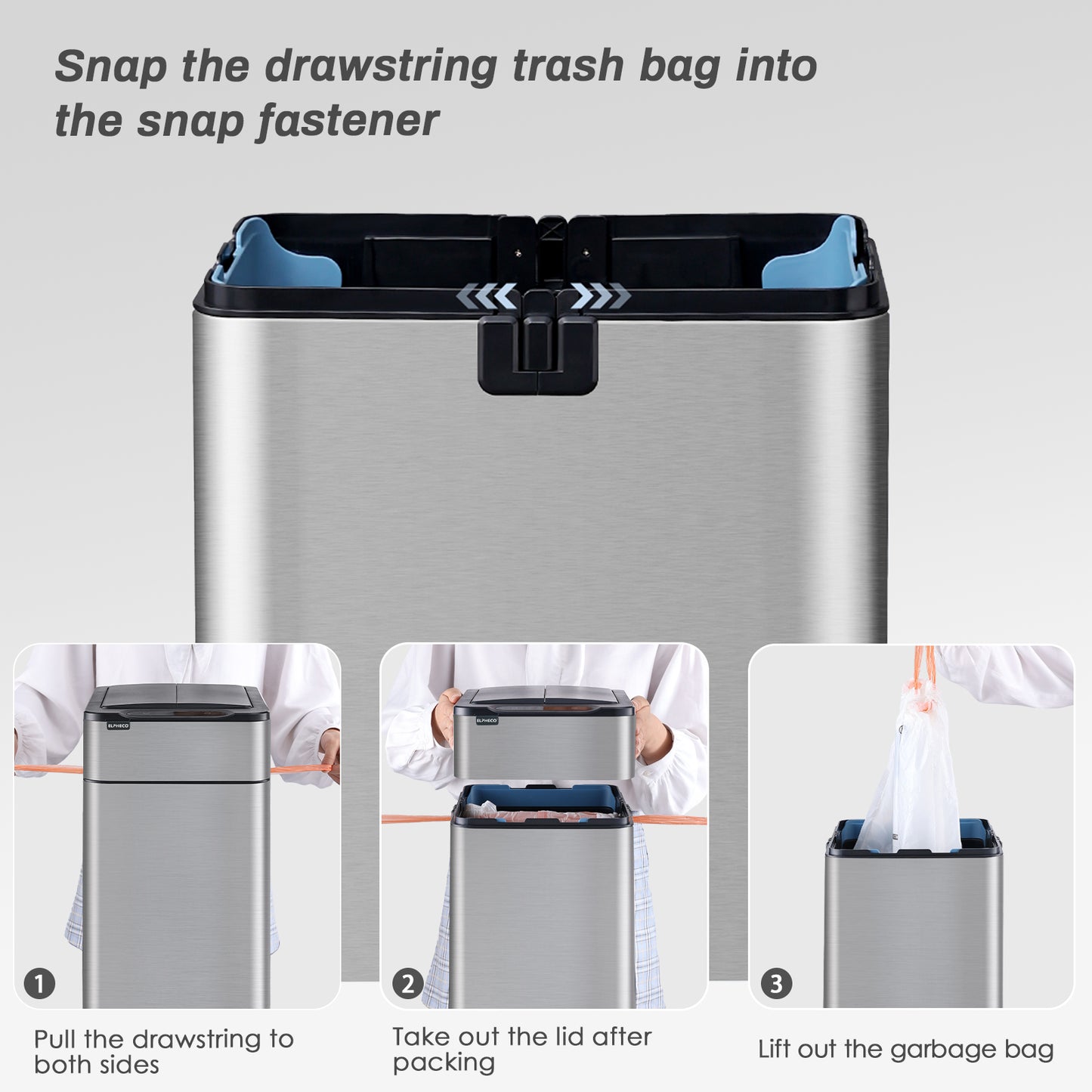 5535 Stainless Steel Induction Trash Bin