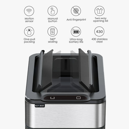 7535 Stainless Steel Induction Trash Bin