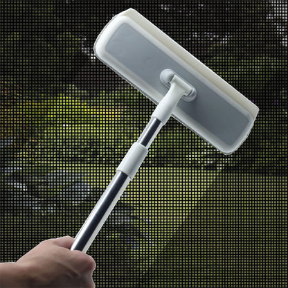 GALESENA 2-in-1 Window Screen Cleaning Brush, Double-Sided Mesh Cleaner Tool for Screens, Patio, Porch, Door and Window, Dry & Wet Use, Small Handheld Screen Brush for Dust and Grime (White & Gray)