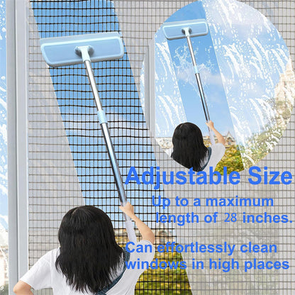 GALESENA 2-in-1 Window Screen Cleaning Brush, Double-Sided Mesh Cleaner Tool for Screens, Patio, Porch, Door and Window, Dry & Wet Use, Small Handheld Screen Brush for Dust and Grime (White & Gray)