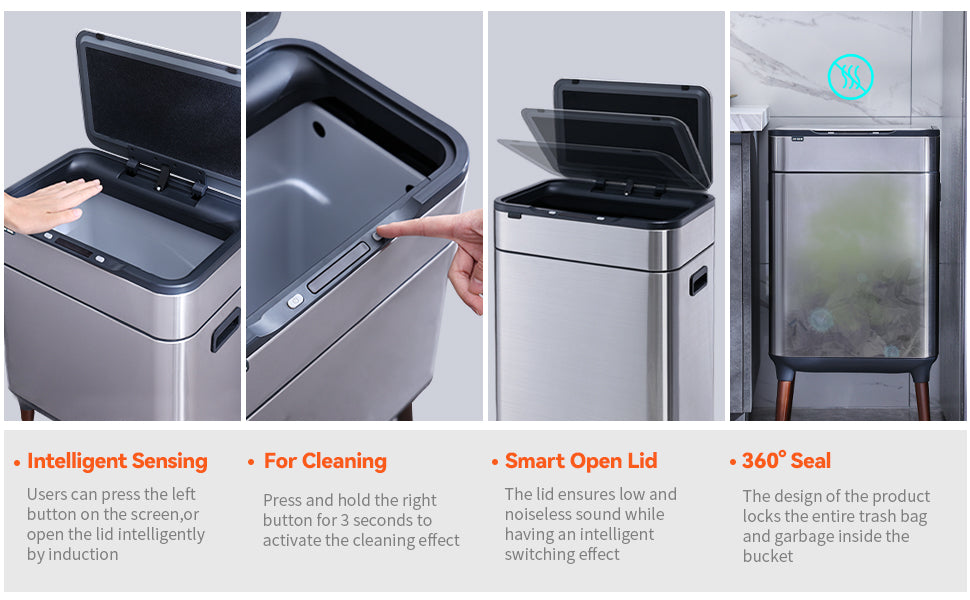 5524 Stainless Steel Induction Trash Bin