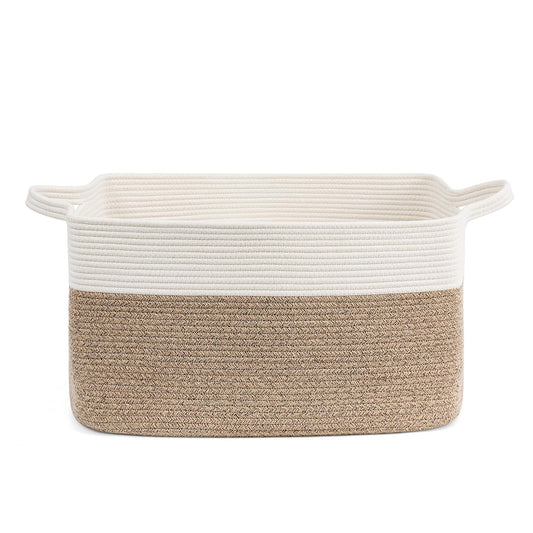 GALESENA 1PC large blanket basket, woven basket, laundry basket for storing rectangular dirty clothes basket for laundry, living room, bedroom rope storage basket for blankets