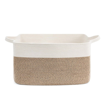 GALESENA 1PC large blanket basket, woven basket, laundry basket for storing rectangular dirty clothes basket for laundry, living room, bedroom rope storage basket for blankets