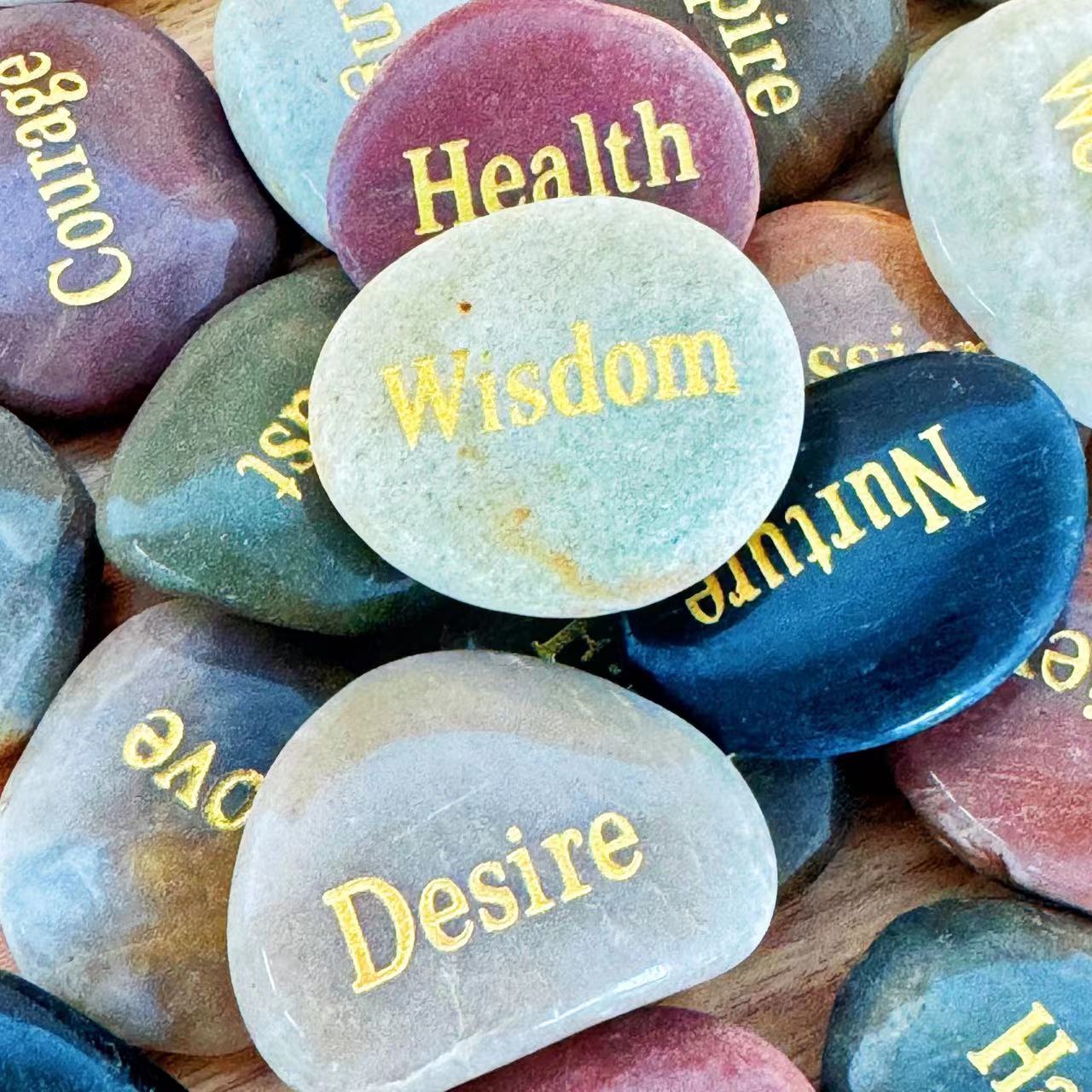 Galesena Engraved Stones Set - 25 Pcs Inspirational Gift