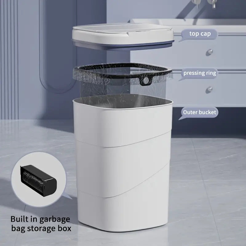 GALESENA 18L Smart Trash can, Covered Trash can, Waterproof, Automatic Sensing, Built-in Luminous Deodorant, Trash cans for household purposes,Suitable for Bedroom Bathroom Office Kitchen, etc