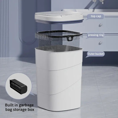 GALESENA 18L Smart Trash can, Covered Trash can, Waterproof, Automatic Sensing, Built-in Luminous Deodorant, Trash cans for household purposes,Suitable for Bedroom Bathroom Office Kitchen, etc