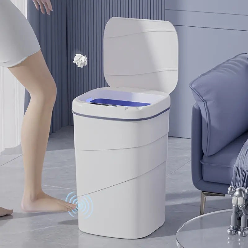 GALESENA 18L Smart Trash can, Covered Trash can, Waterproof, Automatic Sensing, Built-in Luminous Deodorant, Trash cans for household purposes,Suitable for Bedroom Bathroom Office Kitchen, etc
