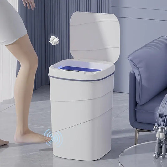 GALESENA 18L Smart Trash can, Covered Trash can, Waterproof, Automatic Sensing, Built-in Luminous Deodorant, Trash cans for household purposes,Suitable for Bedroom Bathroom Office Kitchen, etc